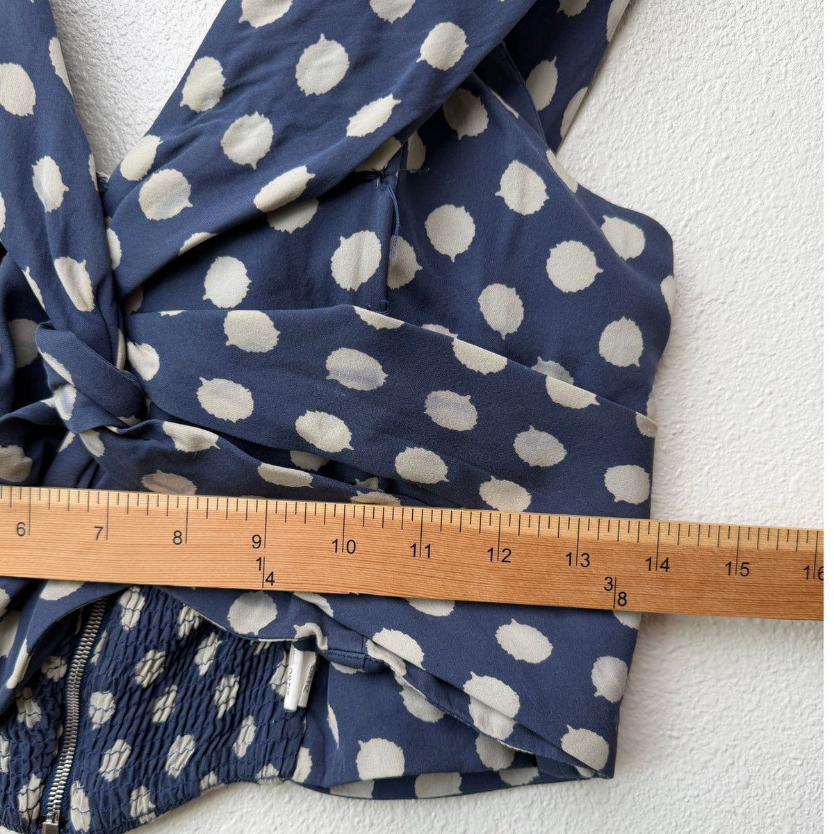 Johanna Ortiz Magritte Silk Polka Dot Knot Front Crop Top Size S
