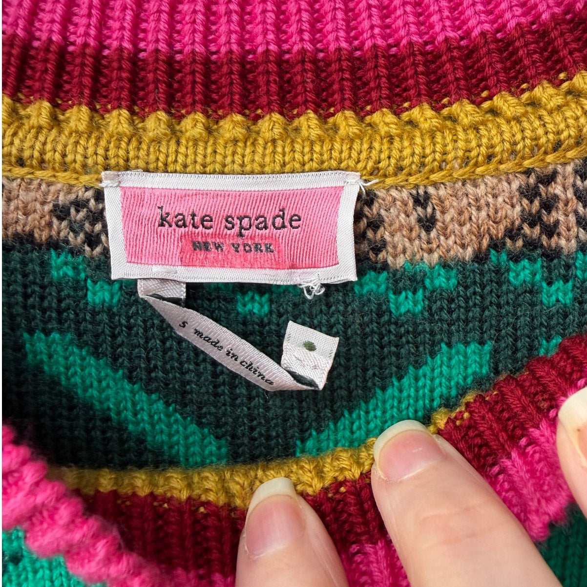 Kate Spade Multicolor Wool Mohair Floral Heart Sweater - S