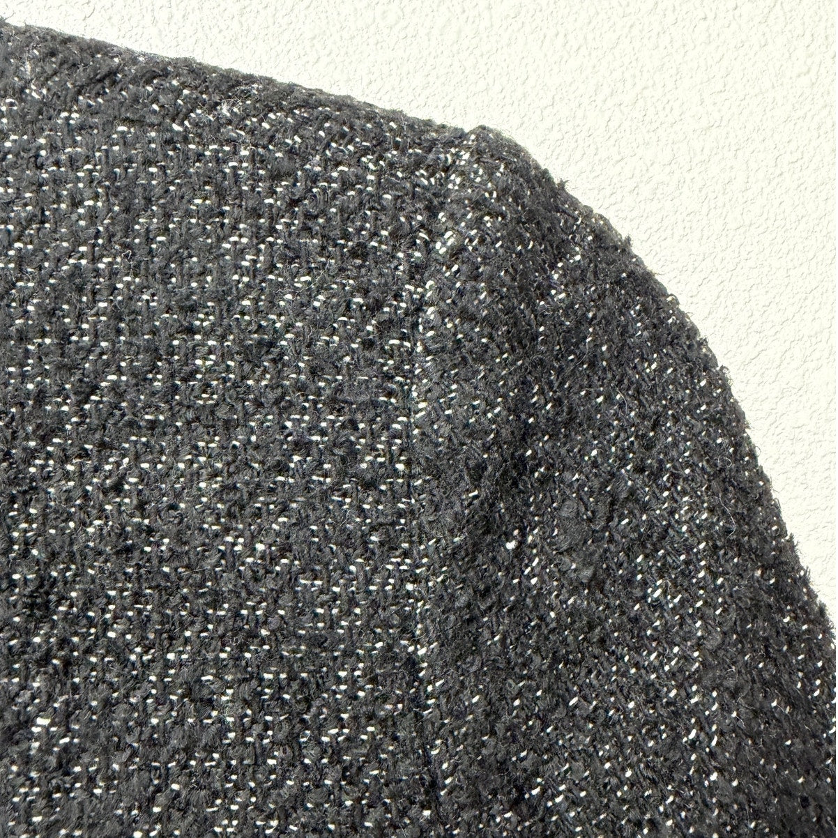 Anine Bing Houndstooth Tweed Jacket Zip Front Shoulder Pad Size S
