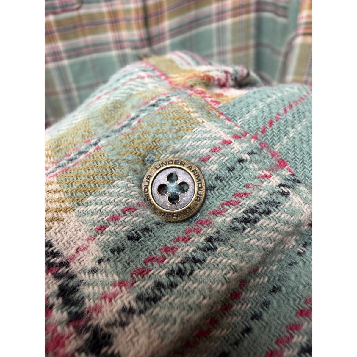 NWT Warden Edge Sage Plaid Oversized Shirt Women M
