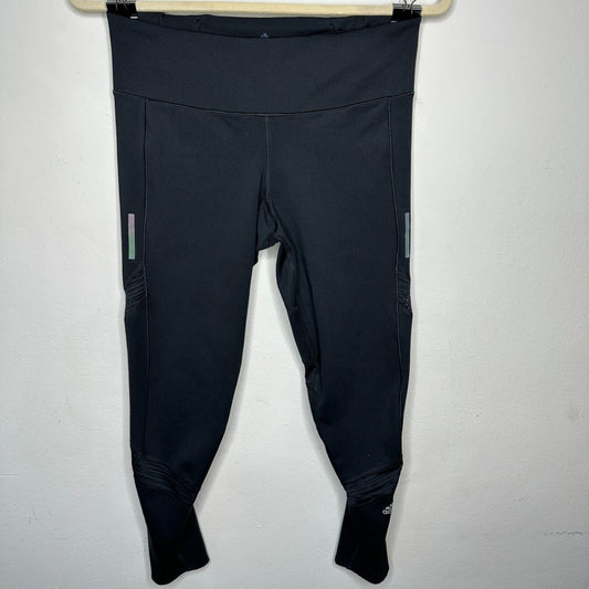 Adidas Mid-Rise Black Running Climacool Aeroready Stretch Pocket Crop Legging SM