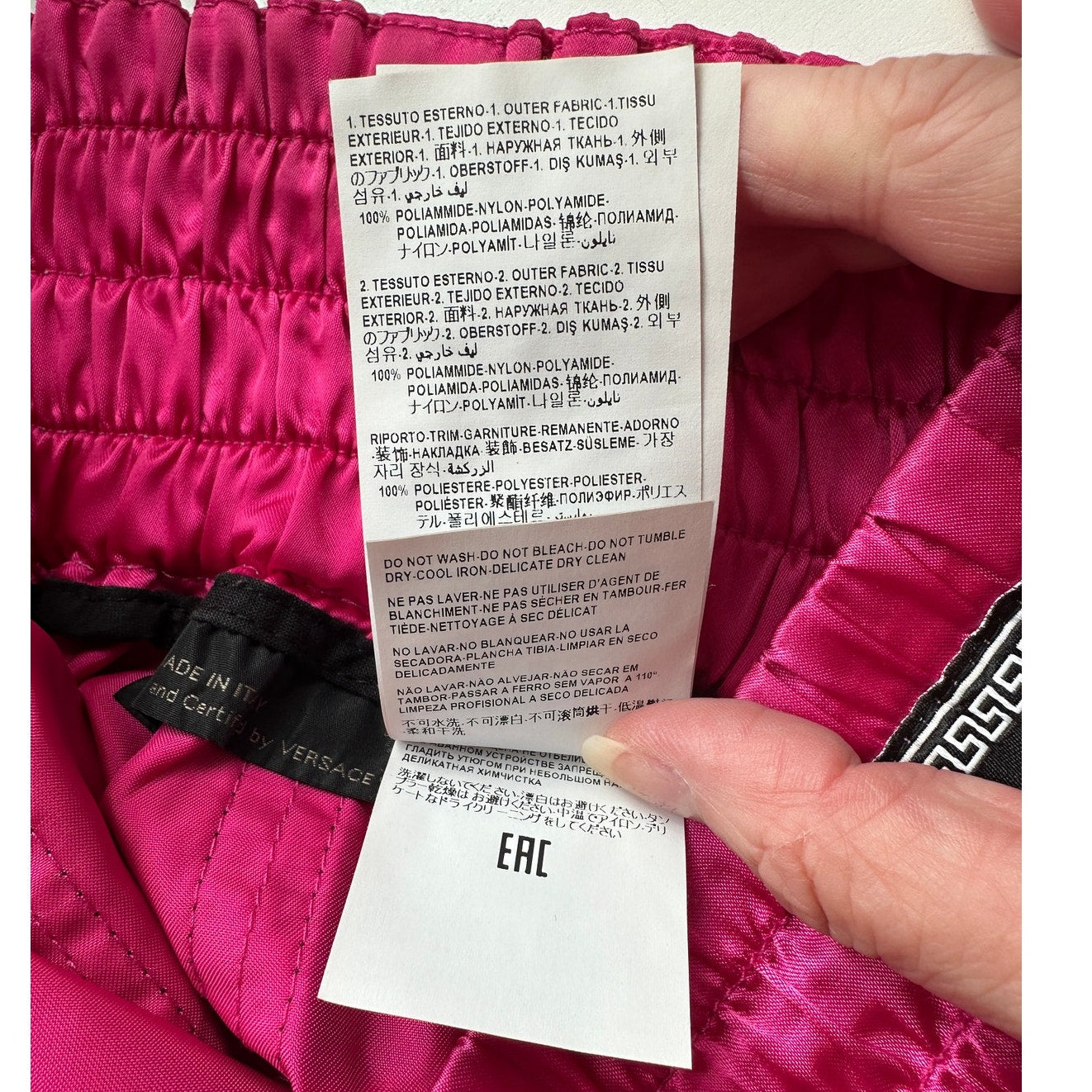 Versace Muay Thai Boxing Shorts Pink Silver Versace Medusa Patch 50 / L