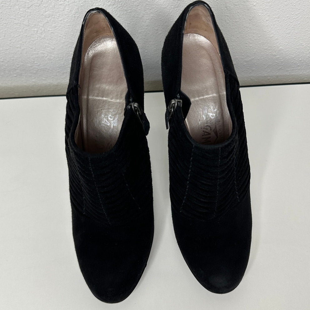 Salvatore Ferragamo Black Suede Narni Stiletto Bootie Side Zip 8