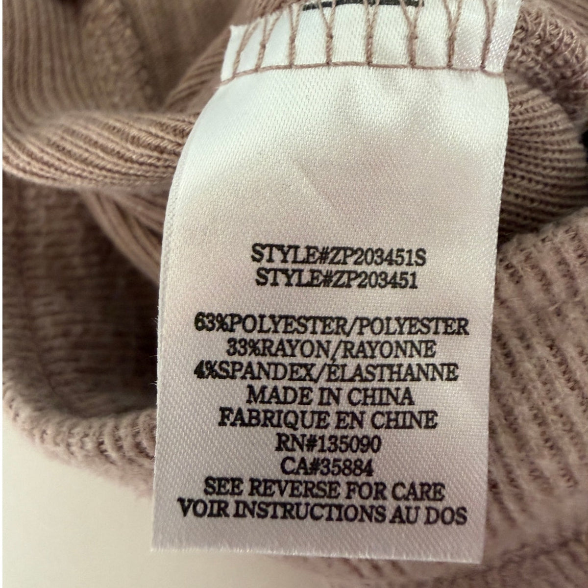 Z Supply Taupe Ribbed Knit Snap Ankle Jogger Pants Women's US XS