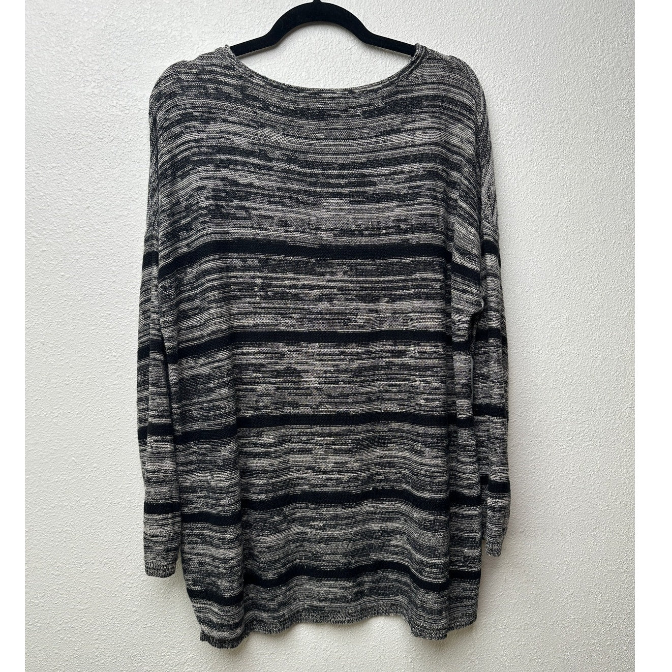 Eileen Fisher Organic Linen Striped Sweater L
