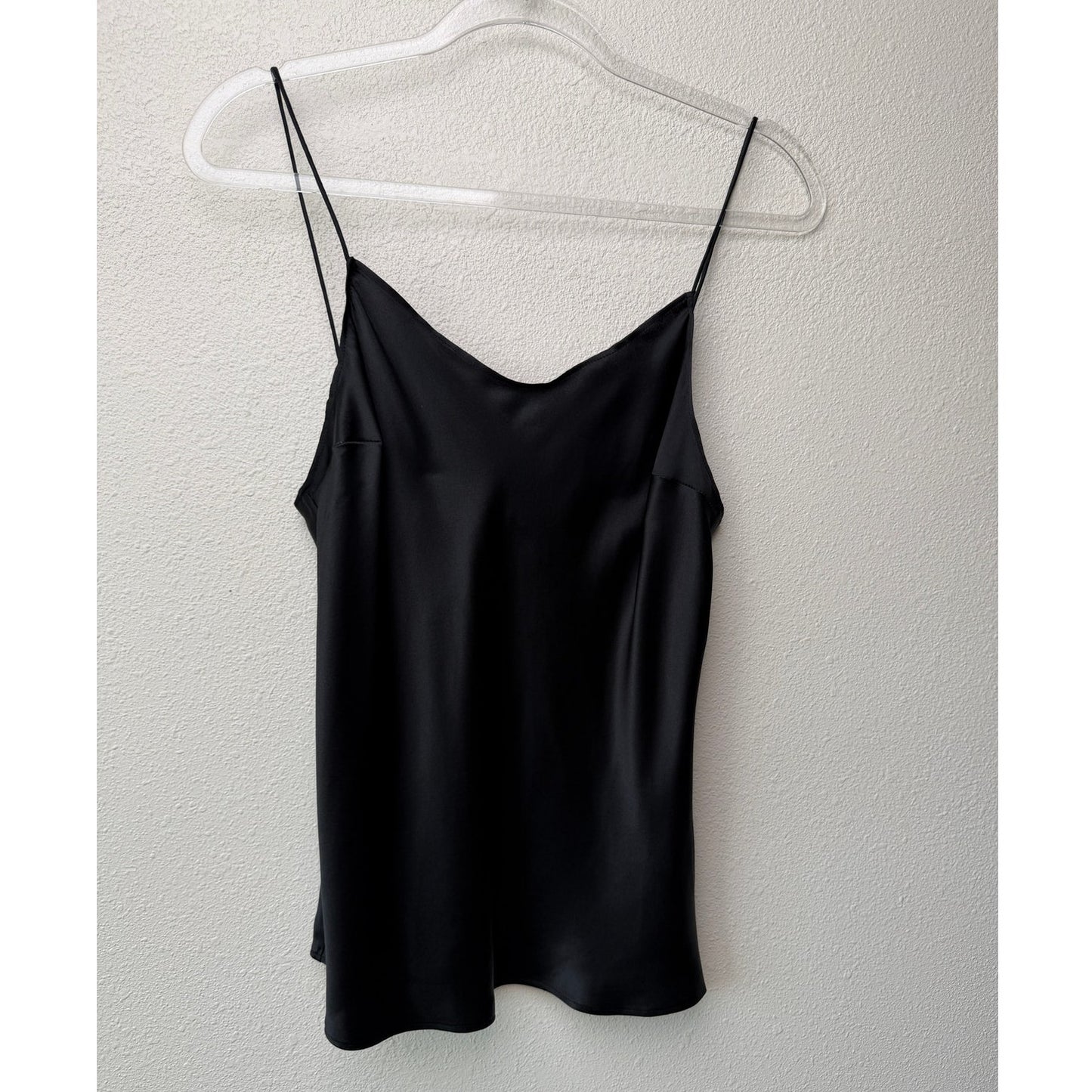 PAIGE Rosie HW Cicely Black Silk Cami Top Spaghetti Strap Size S