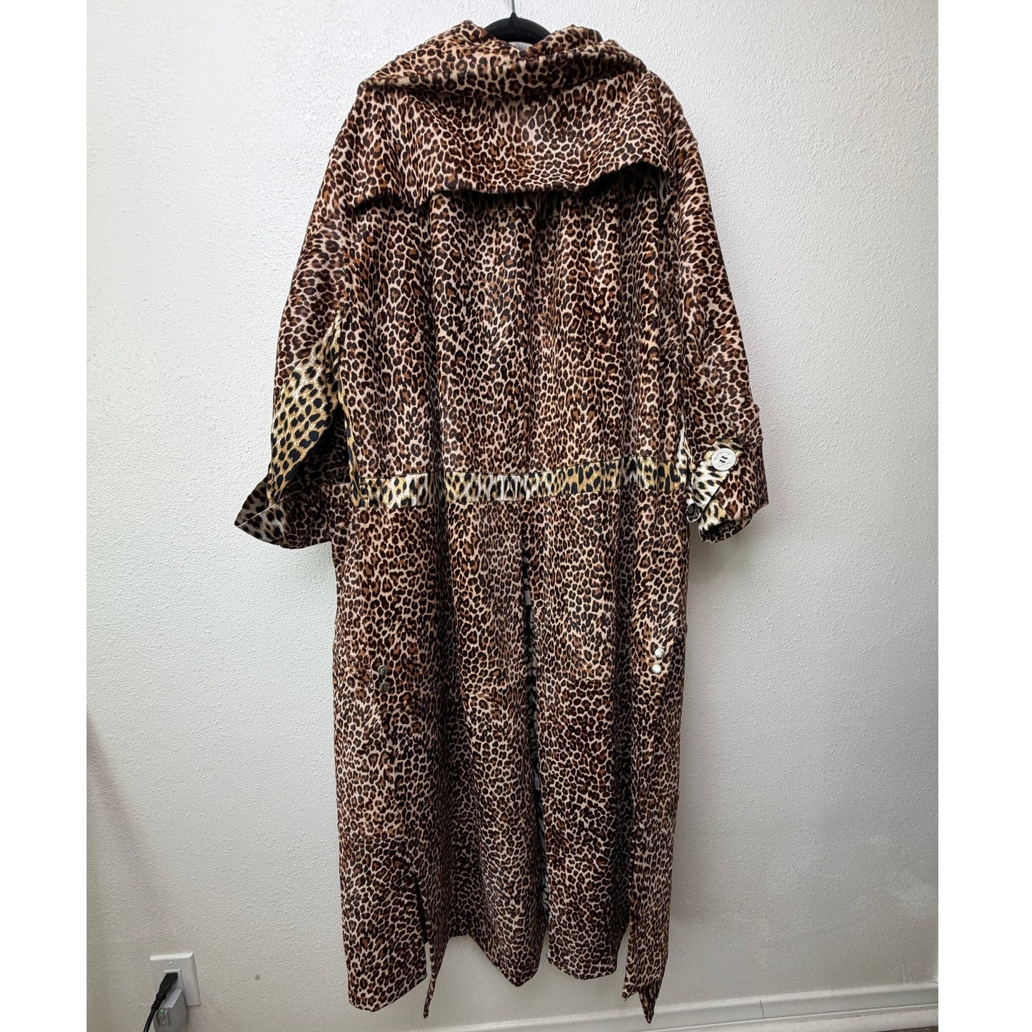 Alexx Brown Leopard Calf Hair Maxi Coat Women's US L/XL