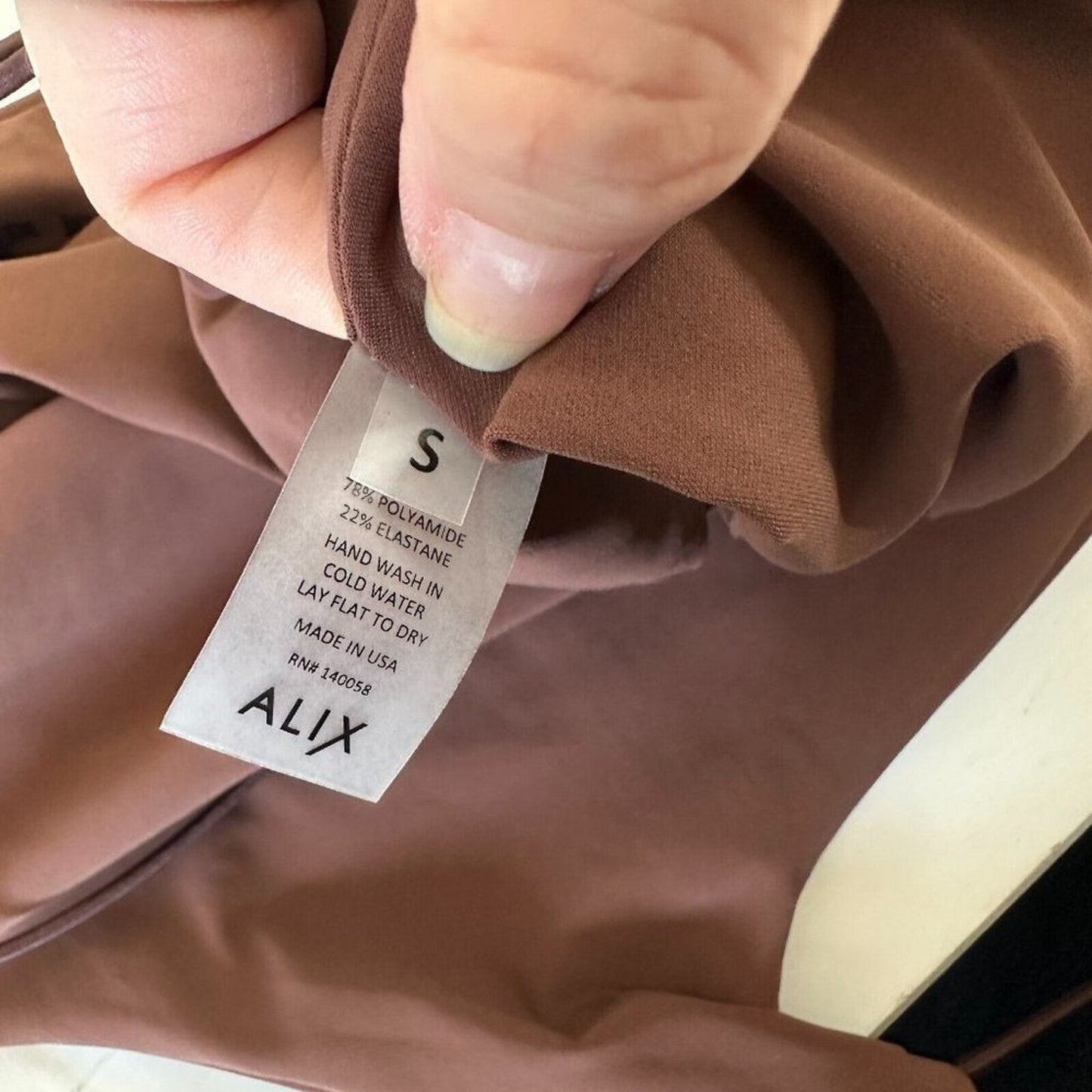 Alix NYC Chocolate Brown Avon Asymmetrical One Shoulder Thin Strap Crop Top S