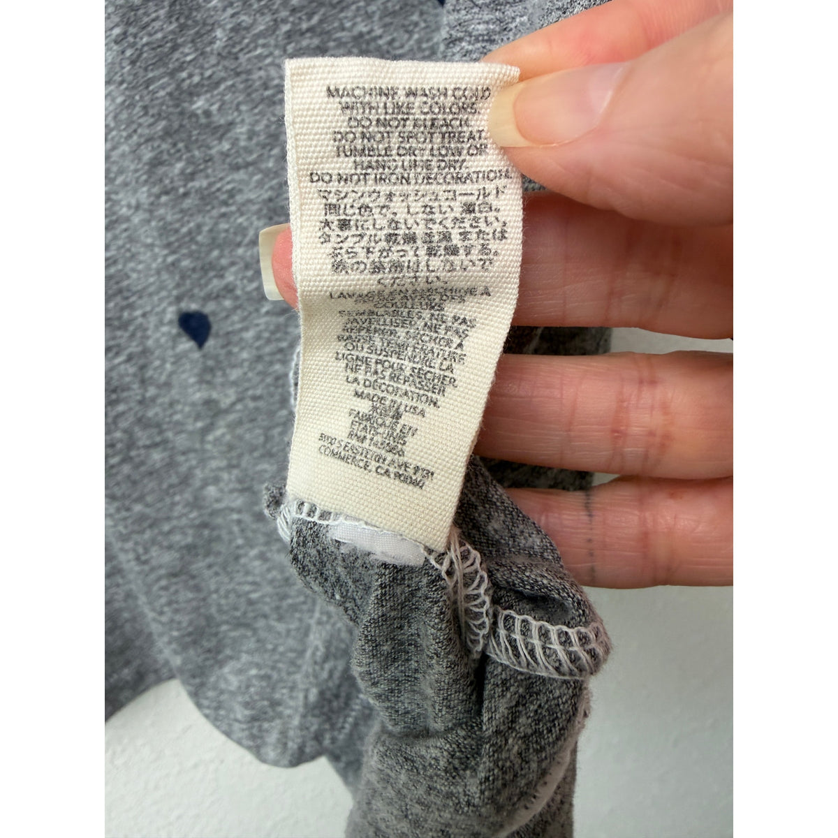 THE GREAT Gray Navy Heart Print T Shirt Women Size 0