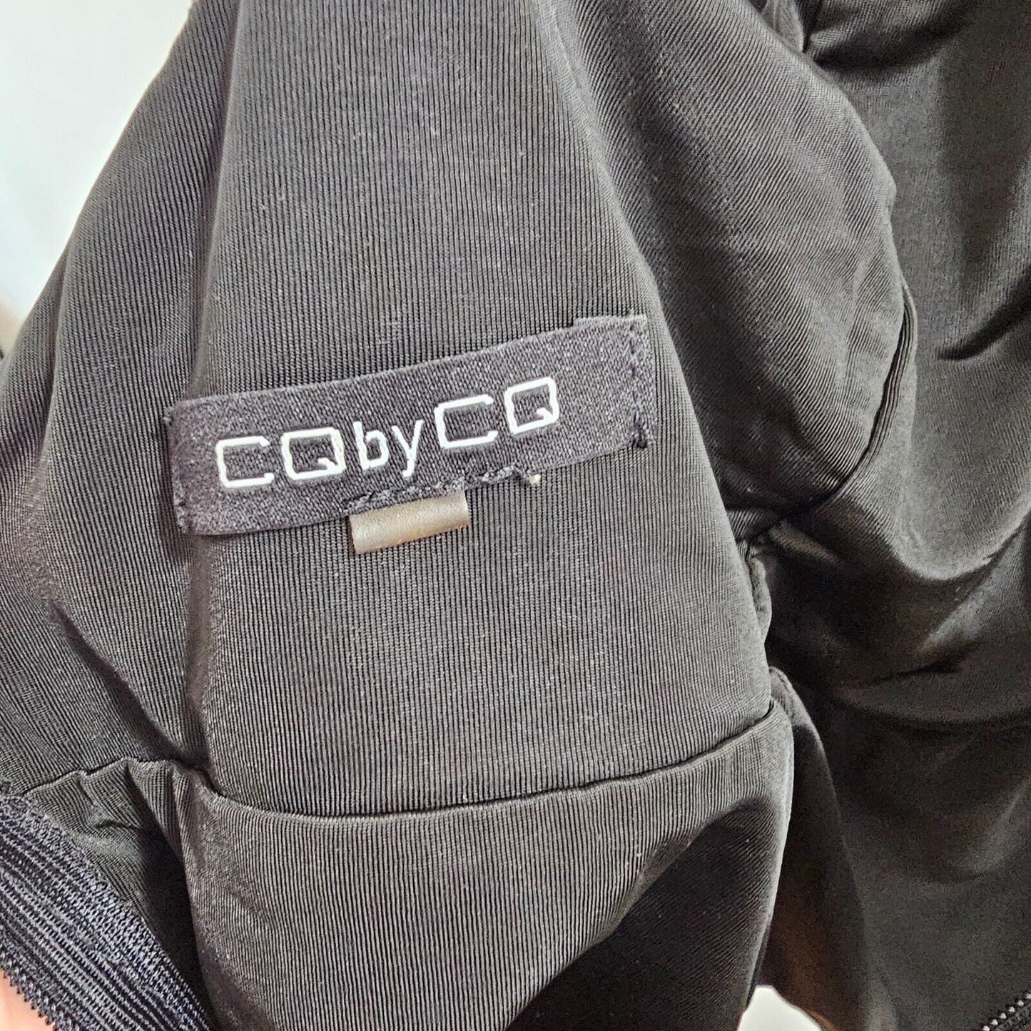 CQ by CQ Sexy Black Square Neck Low Back Zip Bodysuit Medium