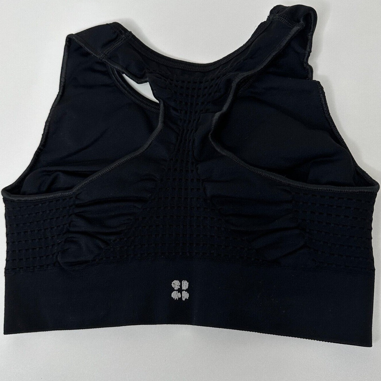 Sweaty Betty Black High Neck Sports Bra Sweat Wicking Stretch Racerback Crop Med