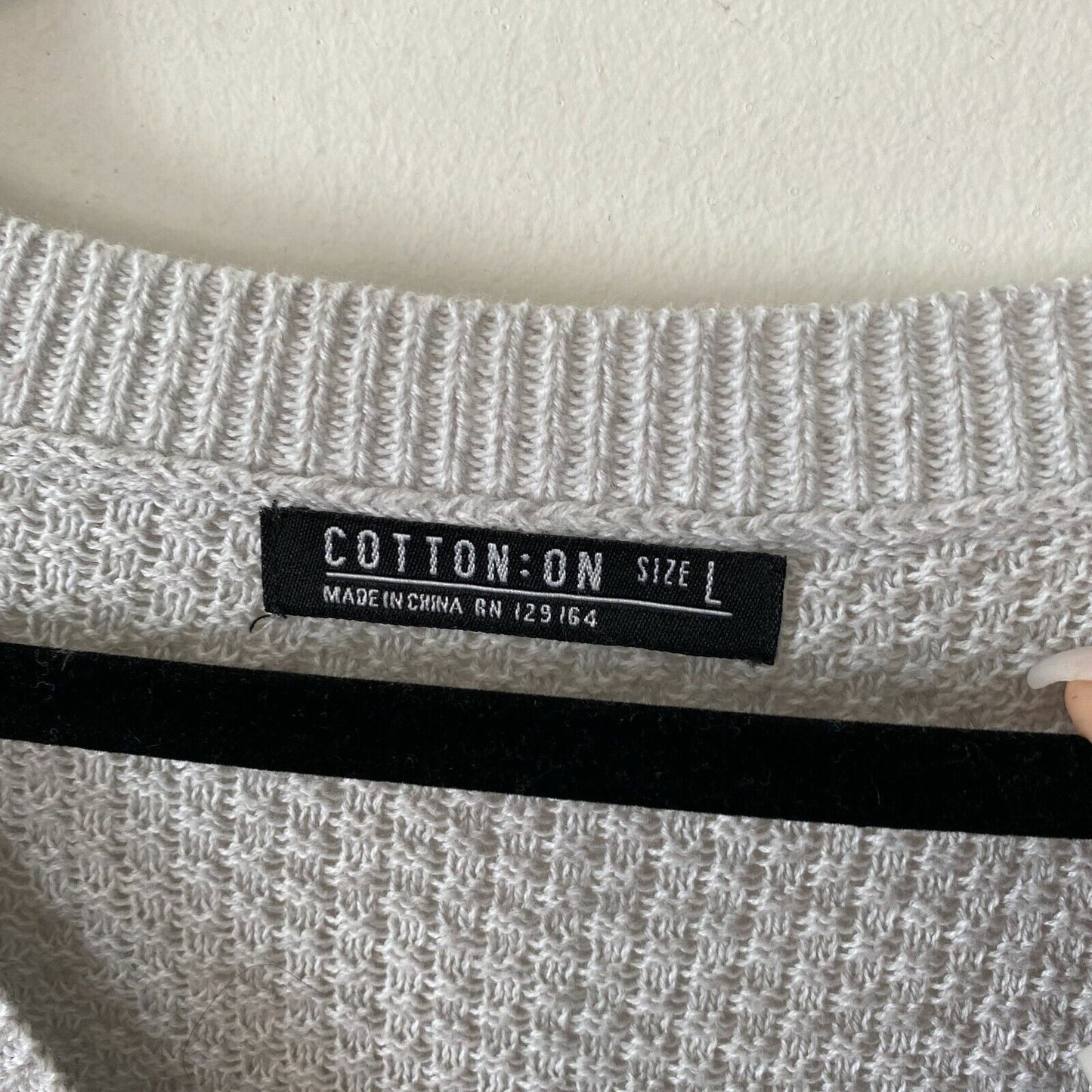 Cotton On Gray V-Neck Light Weight Knit Long Line Banded Sweater Jumper Large