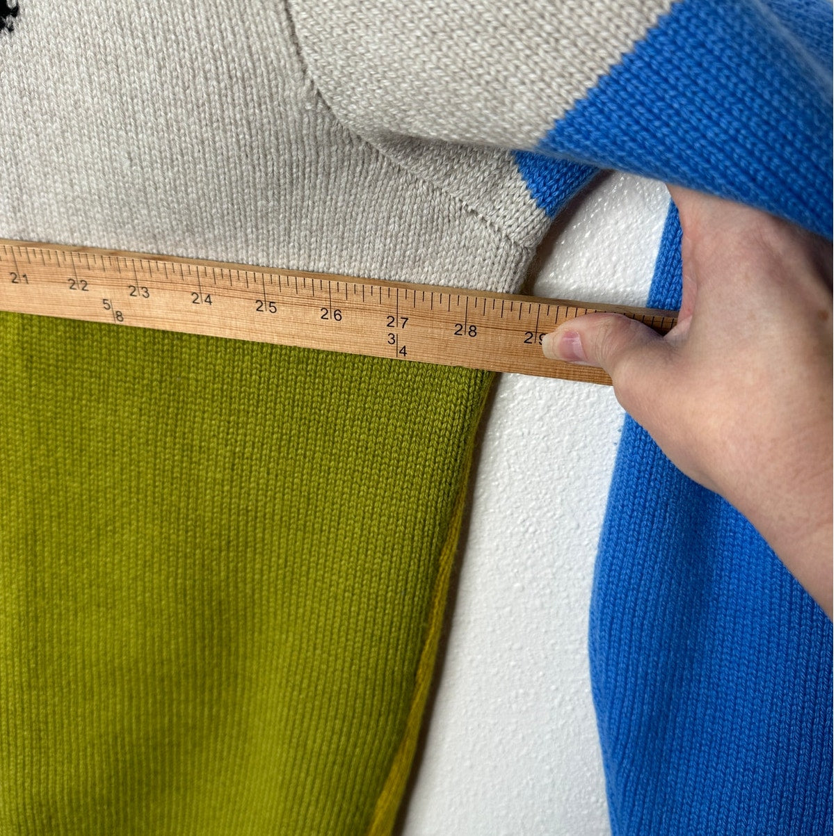 The Elder Statesman Tan Blue Green Block & Spiral Cashmere Cardigan L