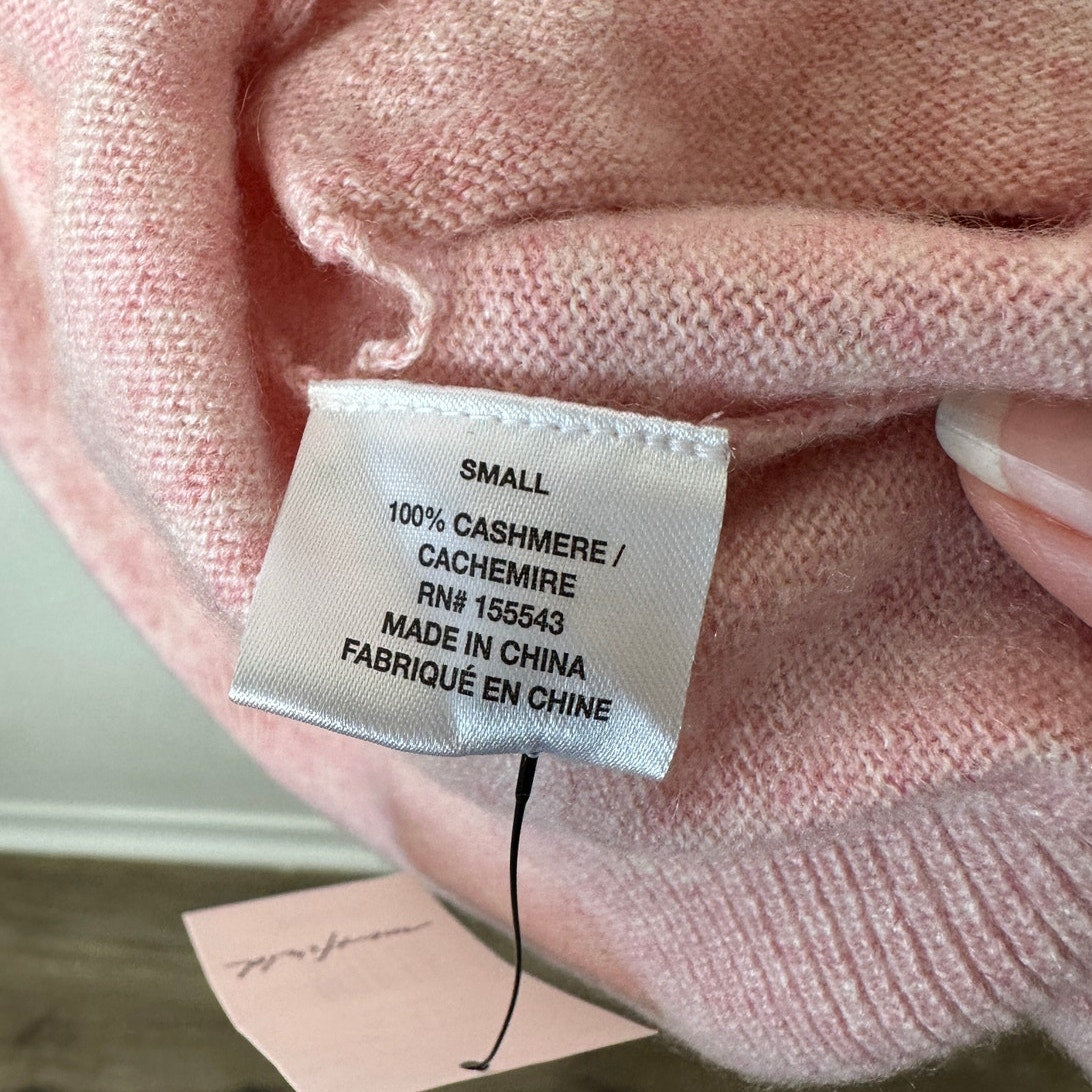 NWT Sablyn Peony Pink Rooney Shawl 100% Cashmere Open Front Sweater Vest S