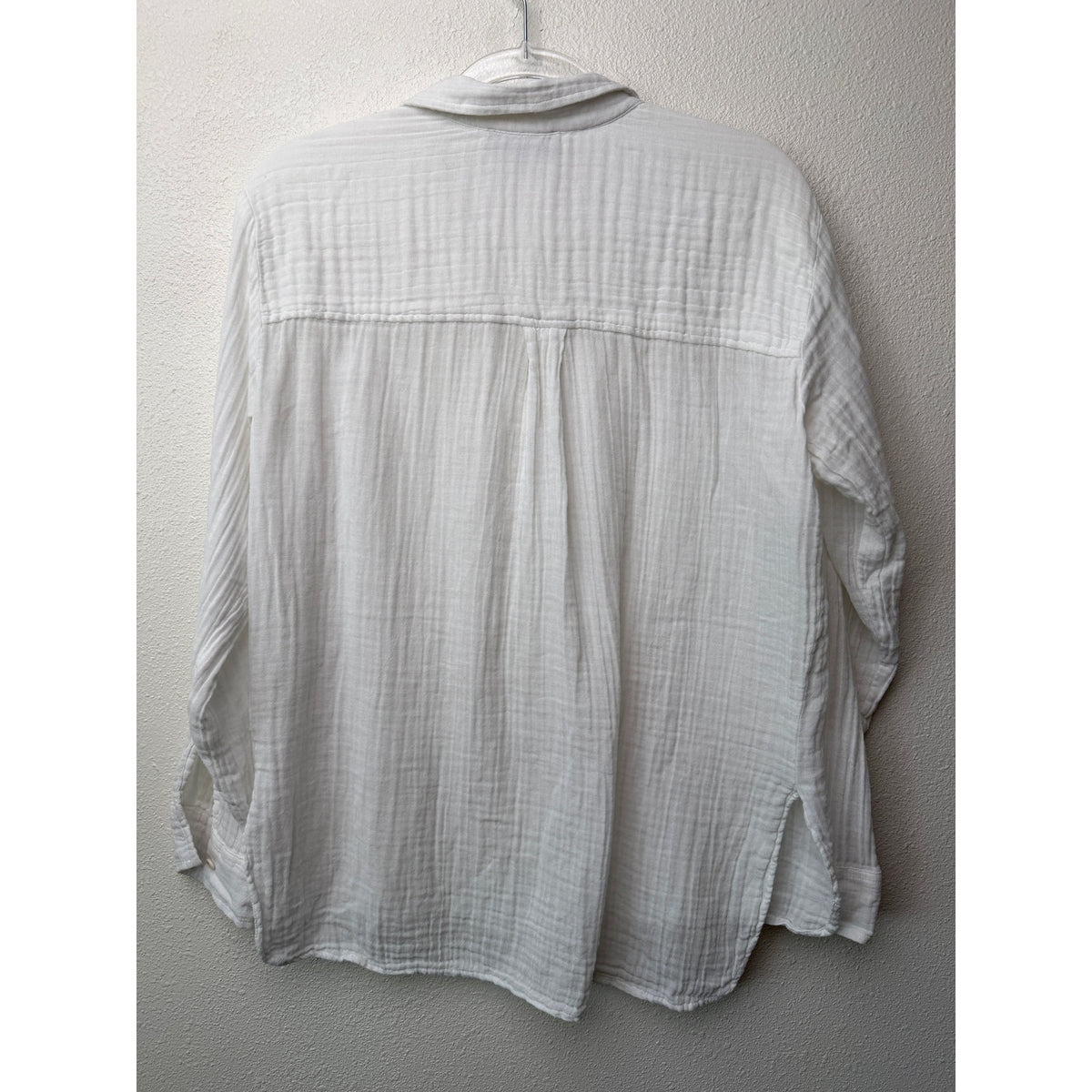 Michael Stars White Cotton Gauze Button Shirt Women M