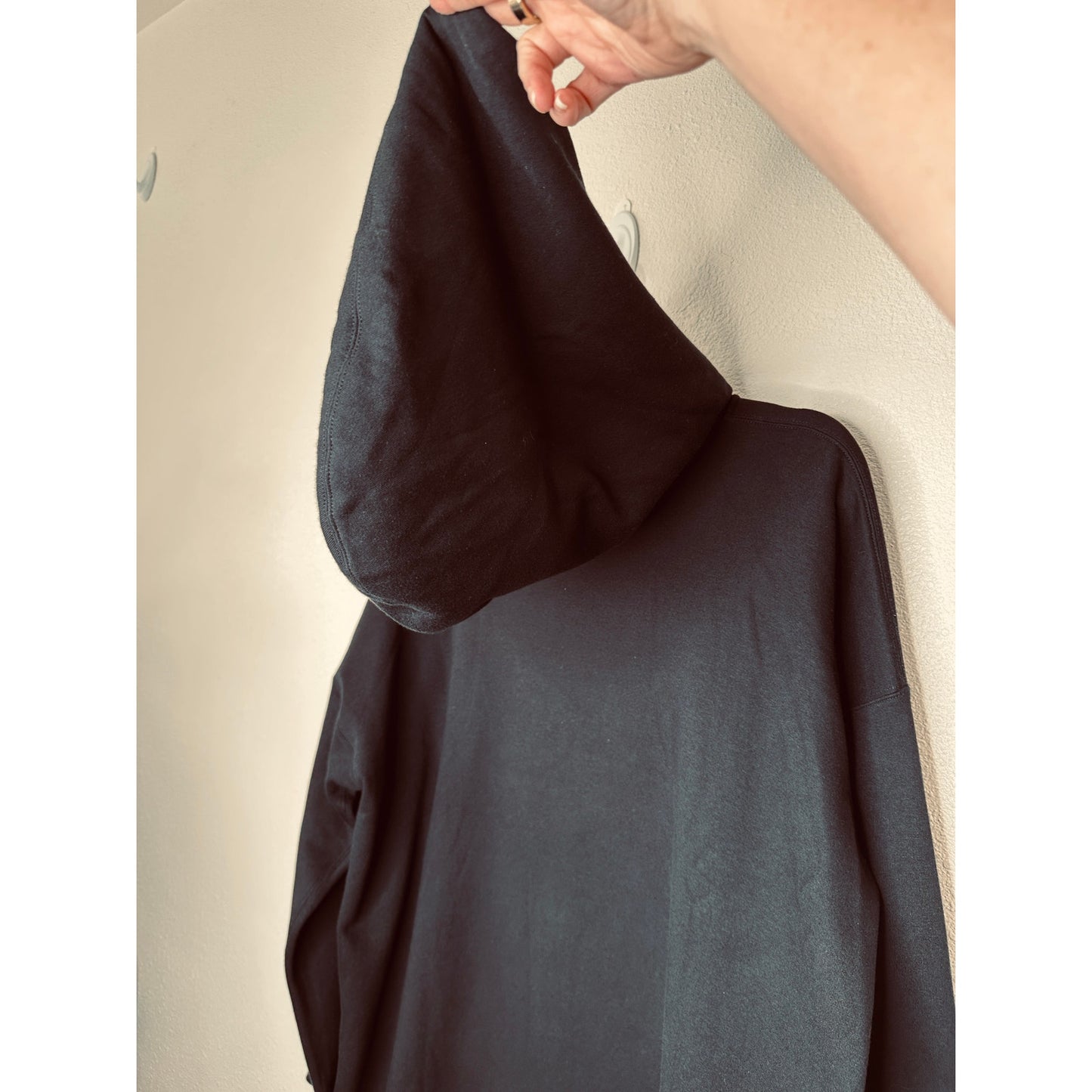 Valentino Garavani Black Hoodie Embroidered White Pansy Patches M