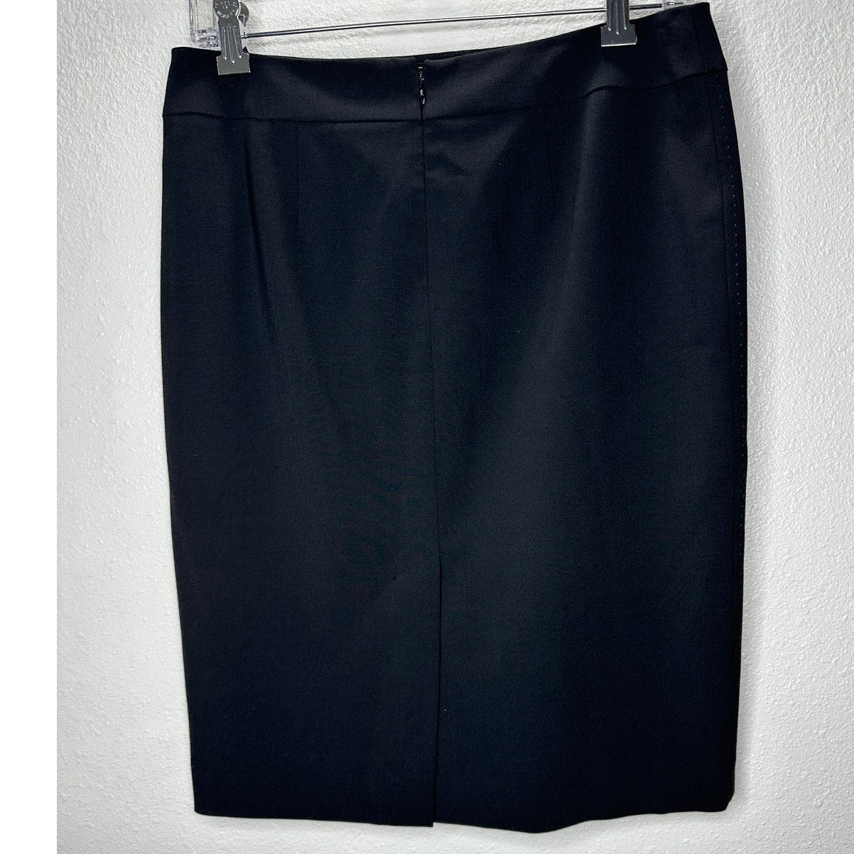 Elie Tahari Black Lined Back Zip & Split Pencil Skirt 6