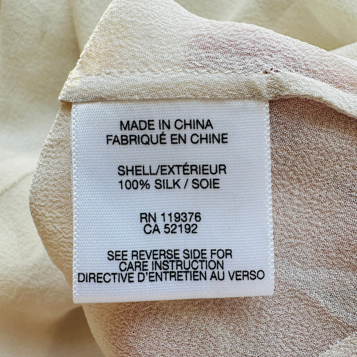 NWT Helmut Ghost 100% Sheer Silk in Salt V-Neck Sleeveless Blouse L