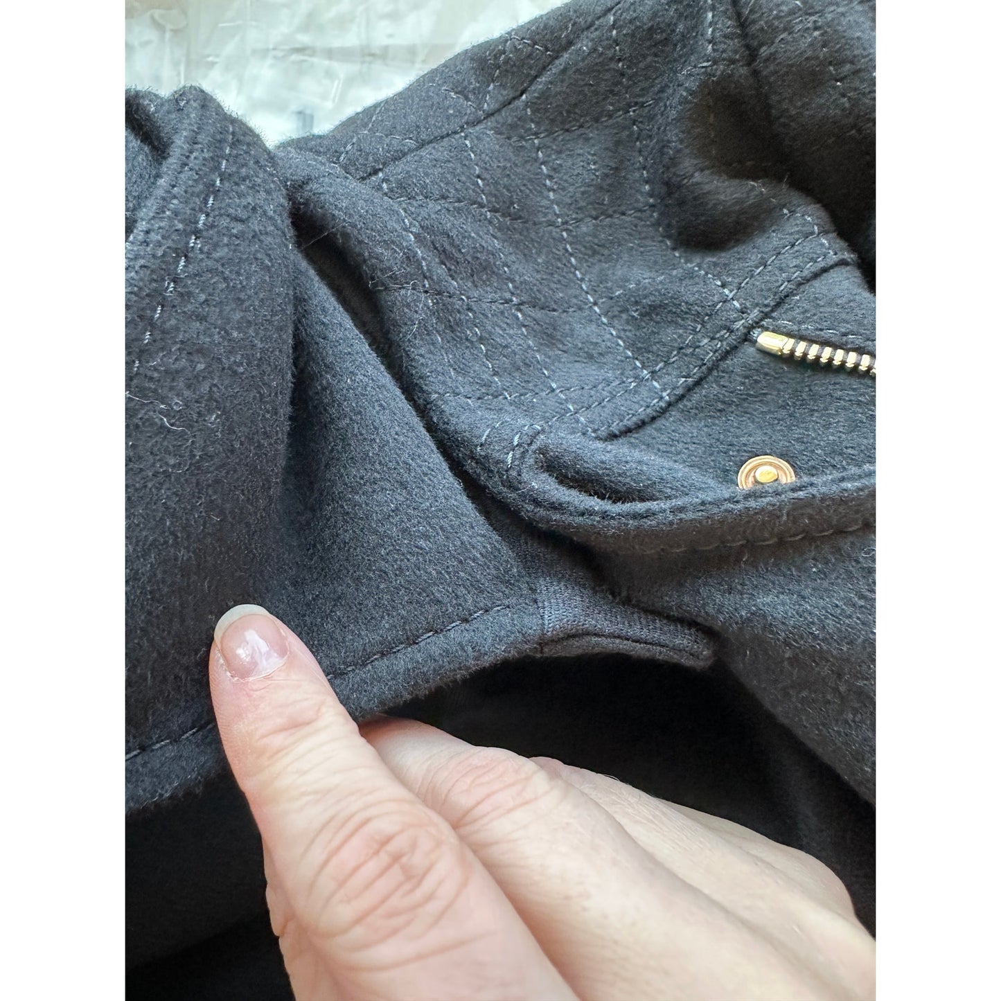 Gucci Black Wool Cashmere Sueded Gold Zip Long Line Trench Coat Jacket 44
