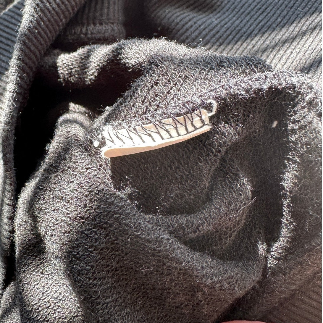 Black Tape Black Hooded Long Sleeve Cheetah Print Embossed Design Hoodie S