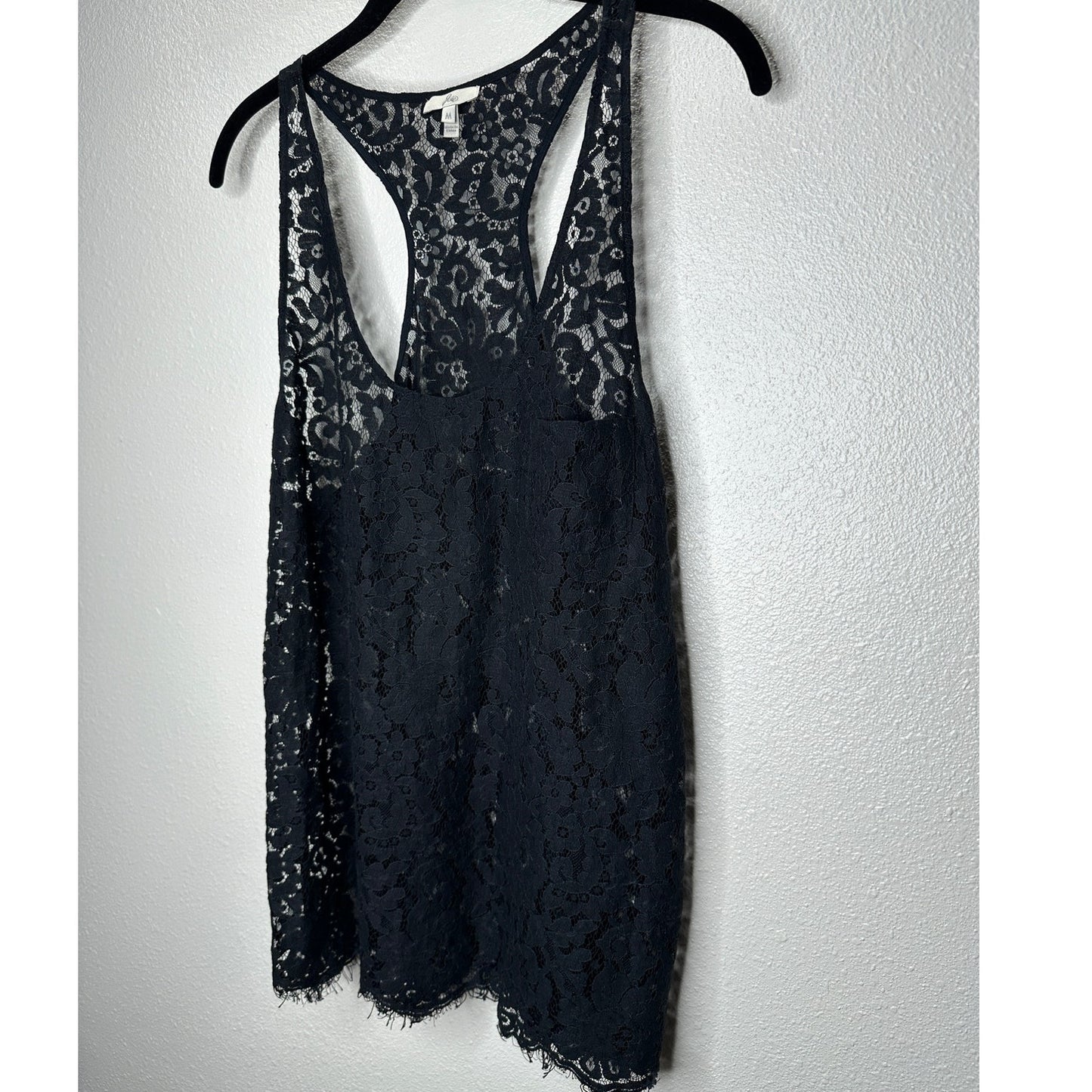 Joie Black Floral Lace Sleeveless Racerback Tank Top M