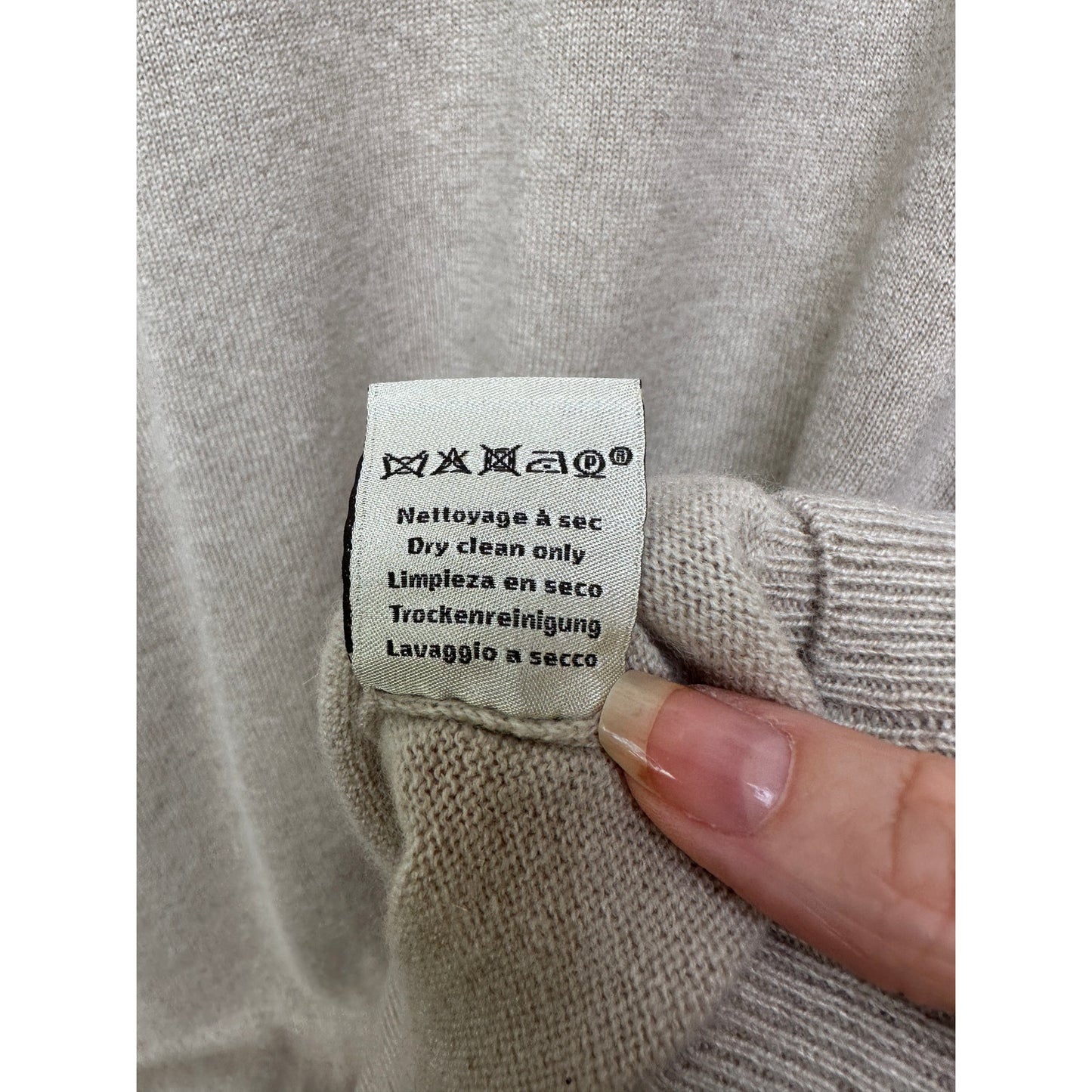 Hermes 100% Cashmere Crewneck Sweater Beige Men’s 2XL Made in Italy