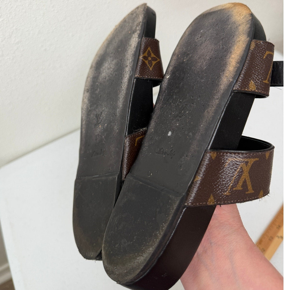 Louis Vuitton Monogram Flat Comfort Mule Sandals EU 37- US 7