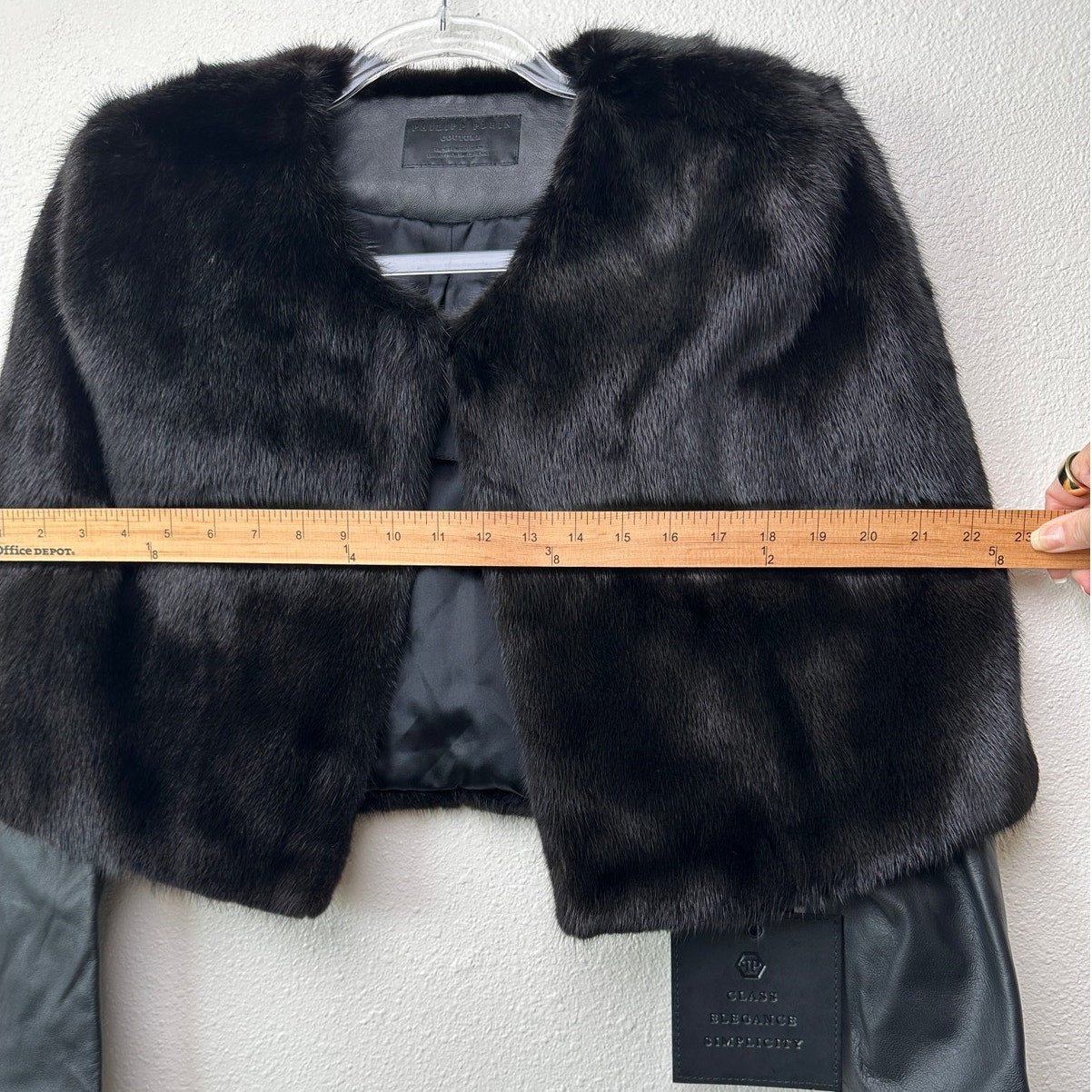 NWT Philipp Plein “I Was Here” Fur & Leather Jacket Black Women’s M RARE