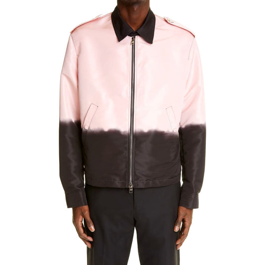 Alexander McQueen Pink & Black Dip Dye Front Zip Jacket 50 / Large