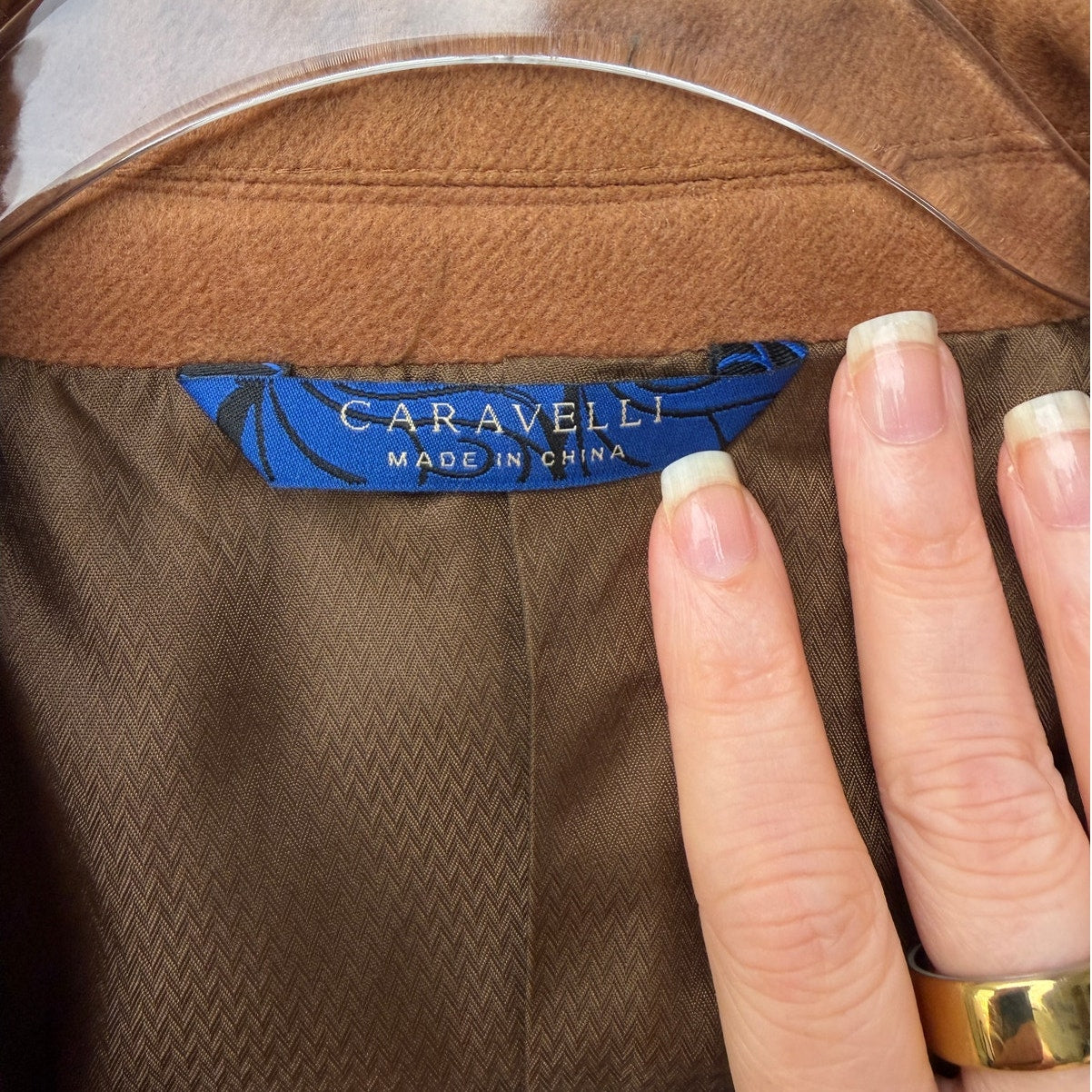 Caravelli Elliott 2B Camel Overcoat Men's IT 40L