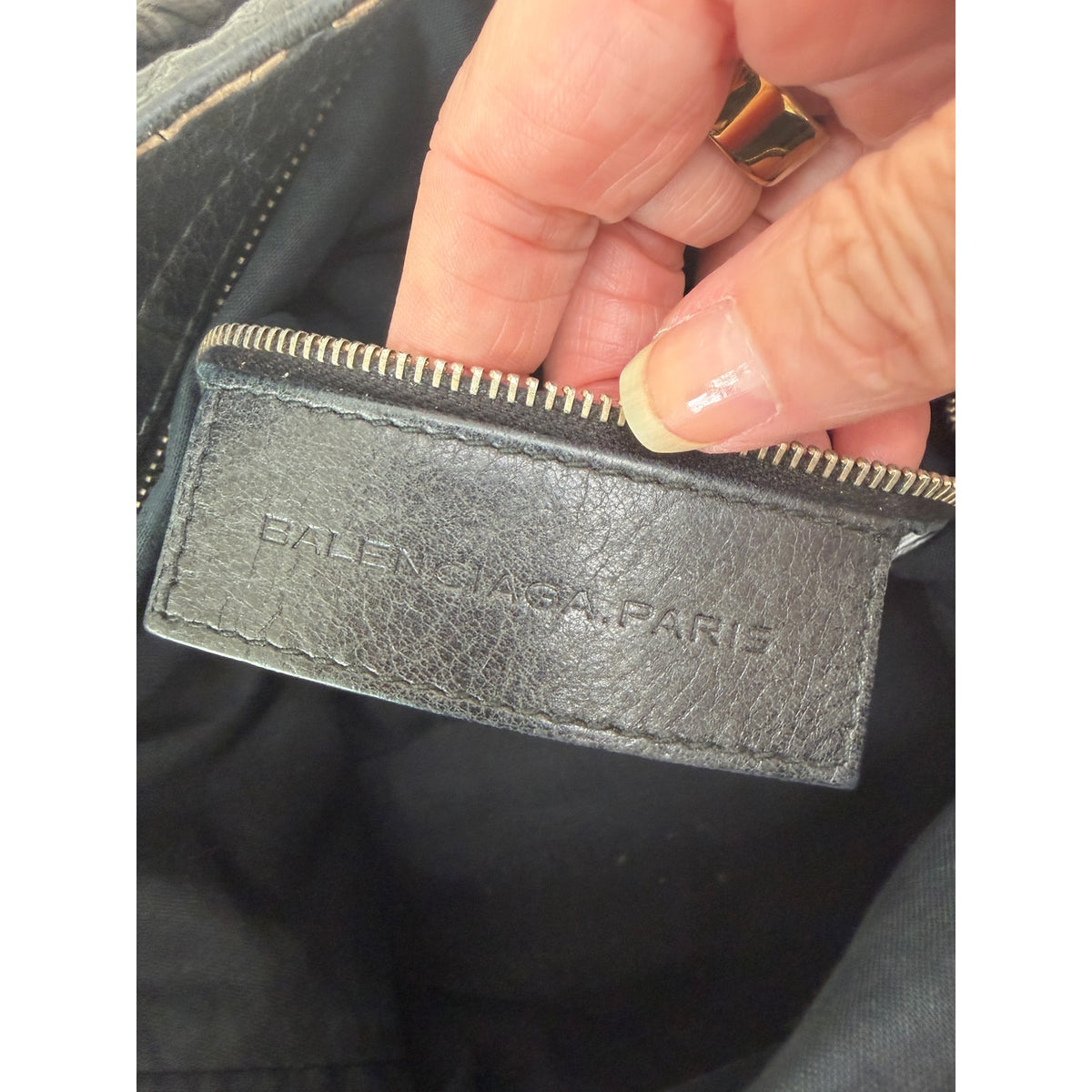 Balenciaga Black Studded Motorcycle Satchel Women's
