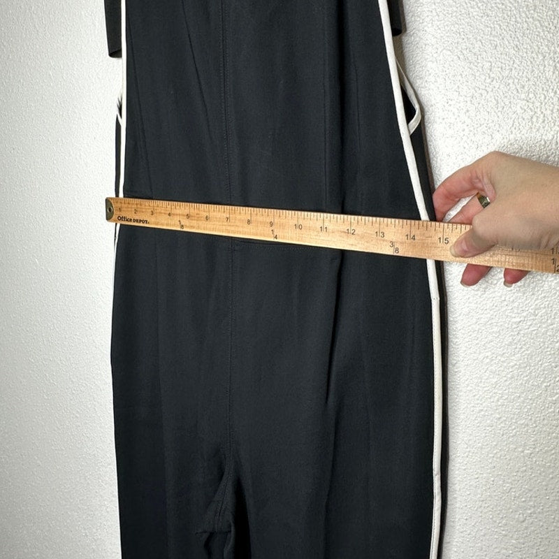 Rag & Bone Luna Black White Trim Sleeveless High Neck Cut Out Sides Jumpsuit 2