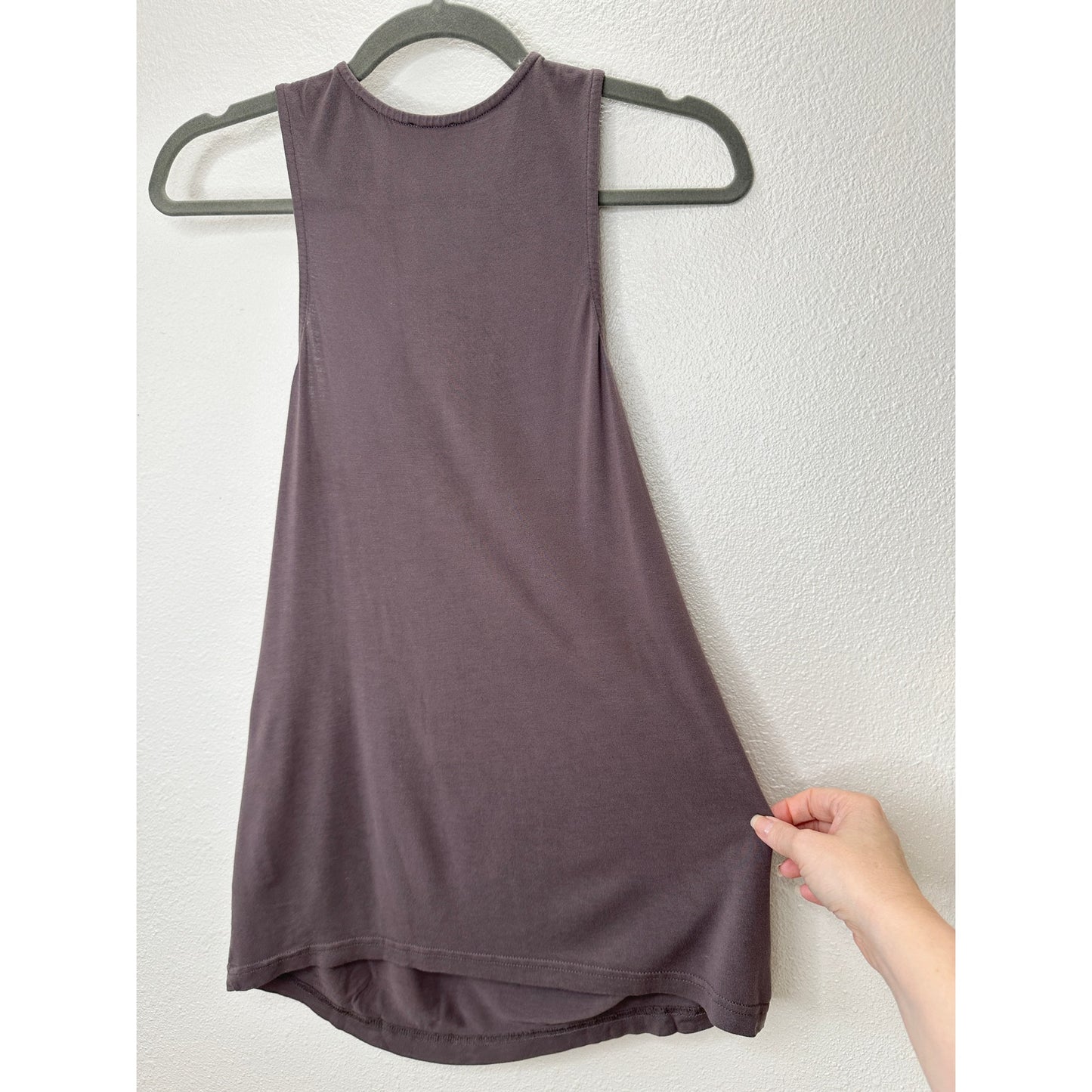 Esprit Gray Satin Strap Racer Front Flowy Tank Top