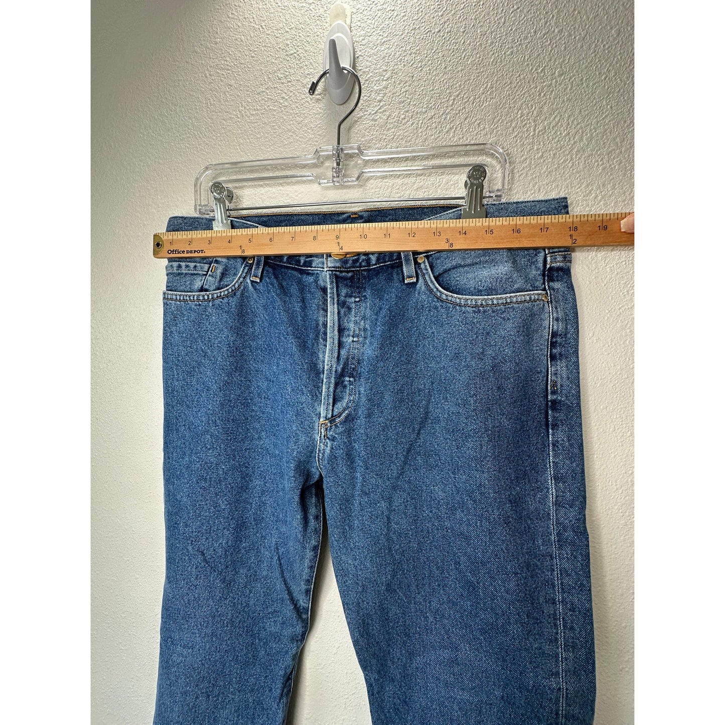Goldsign Gold Button Fly Medium Wash Straight Leg Crop Jeans 31