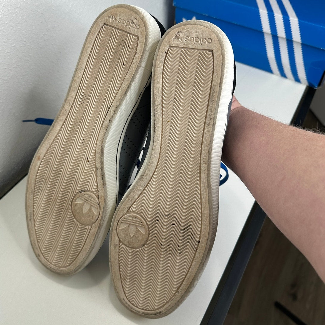 Adidas RD1 Low Top Gray & Blue Leather Laceup Sneakers Shoes 10