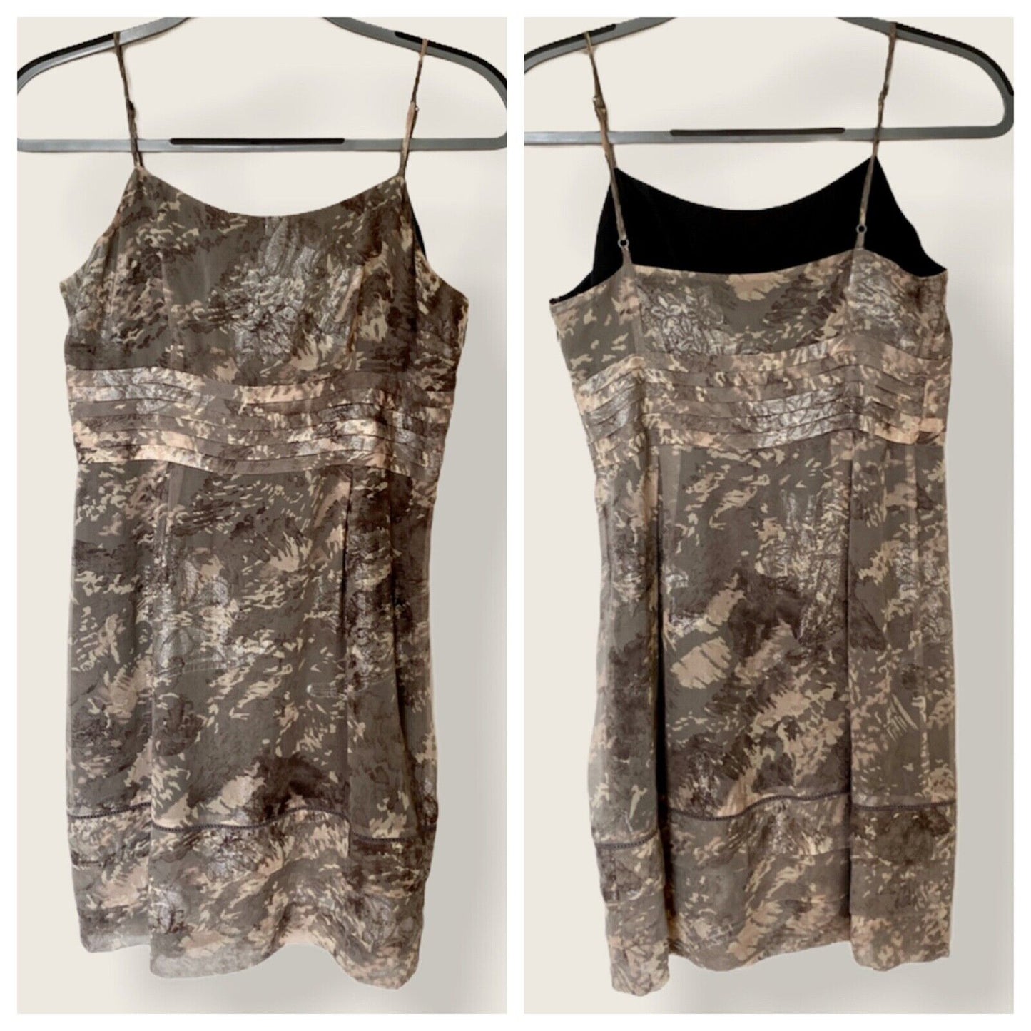 Juicy Couture Floral Shimmer Camo Spaghetti Strap Empire High Waist Dress 4