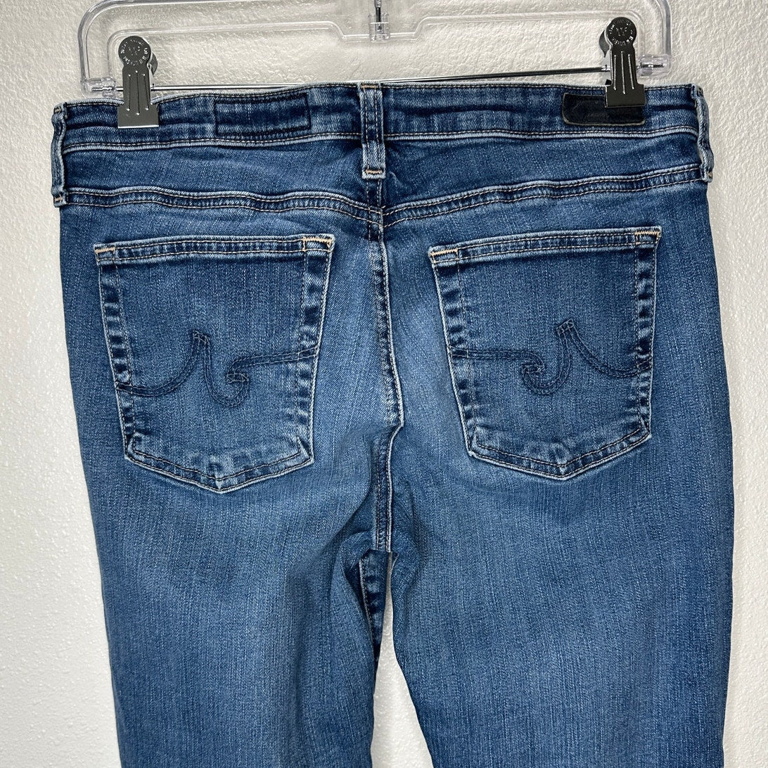 AG Dark Wash Whiskered Prima Cigarette Leg Jeans 30