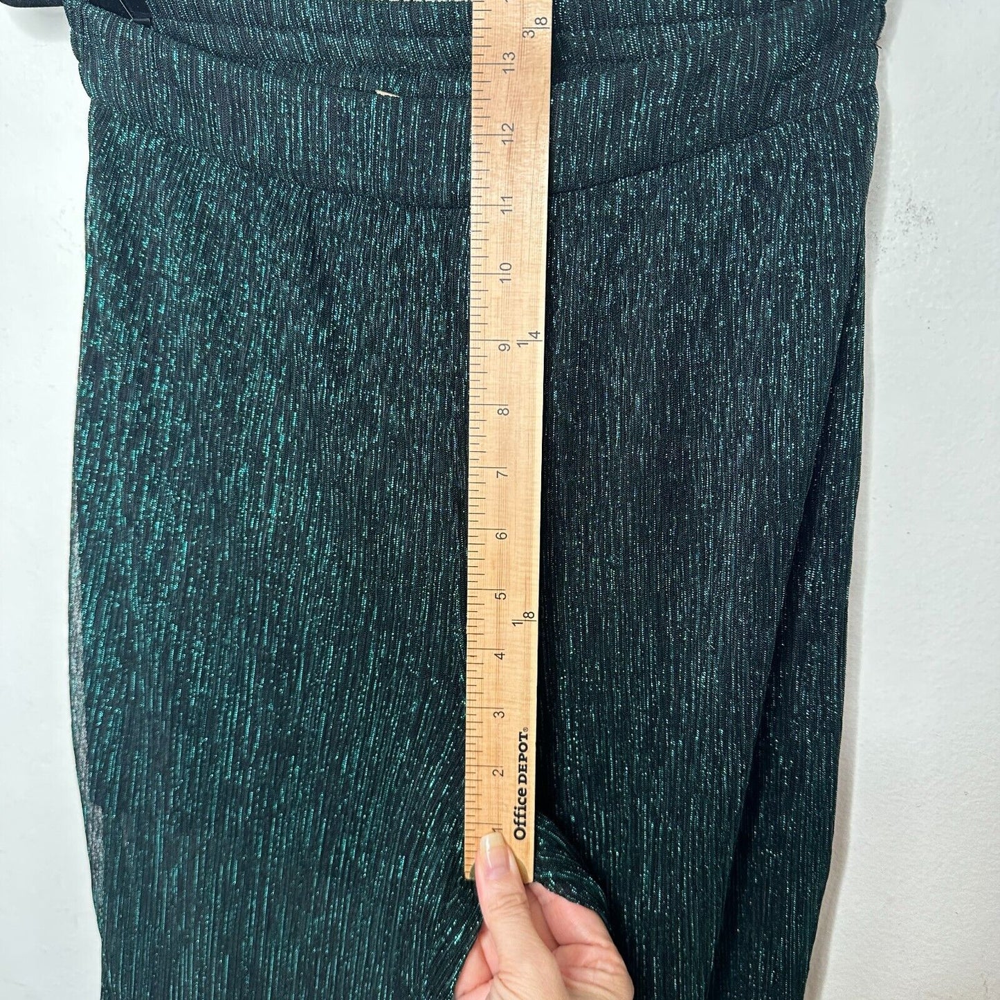 Bailey 44 Emerald Green Metallic Shimmer Pants With Undershorts Harem Legs Small