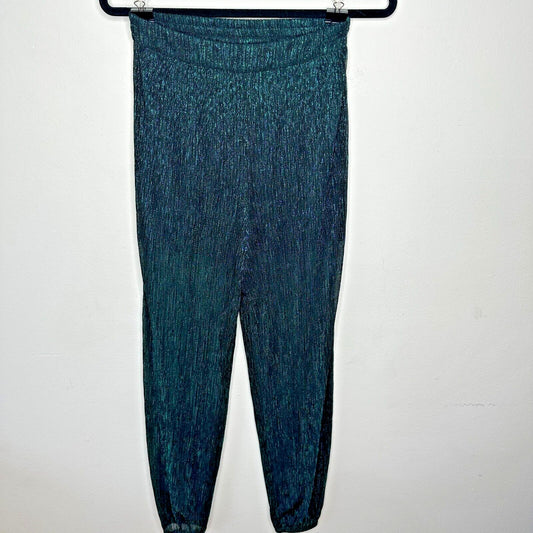 Bailey 44 Emerald Green Metallic Shimmer Pants With Undershorts Harem Legs Small