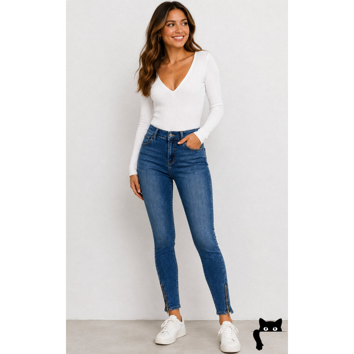 Splendid Medium Wash High Waist Ankle Zip Stretch Skinny Jeans 29