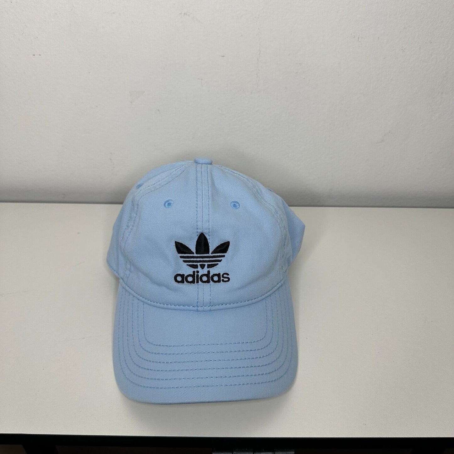 Adidas Pale Baby Blue with Black Adidas Logo Womens Baseball Hat OS