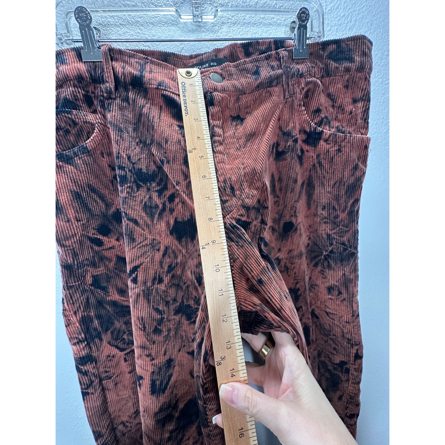 Strike Oil Rust & Black Tie Dye Corduroy 100% Cotton Pants 34
