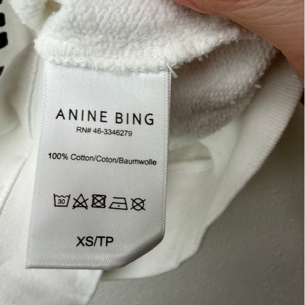 Anine Bing White Graphic Sweatshirt I Am Powerful Quote Crewneck Pullover XS