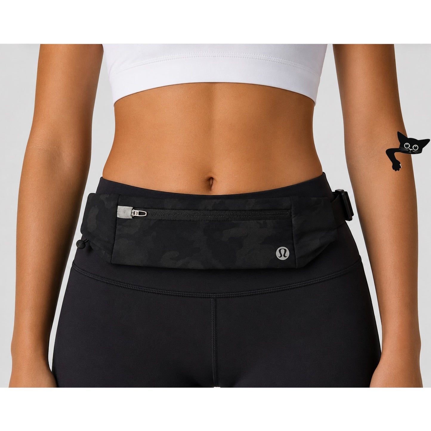 Lululemon Black Camo Jacquard Reflective Running Belt Waist Pack Fanny Pack