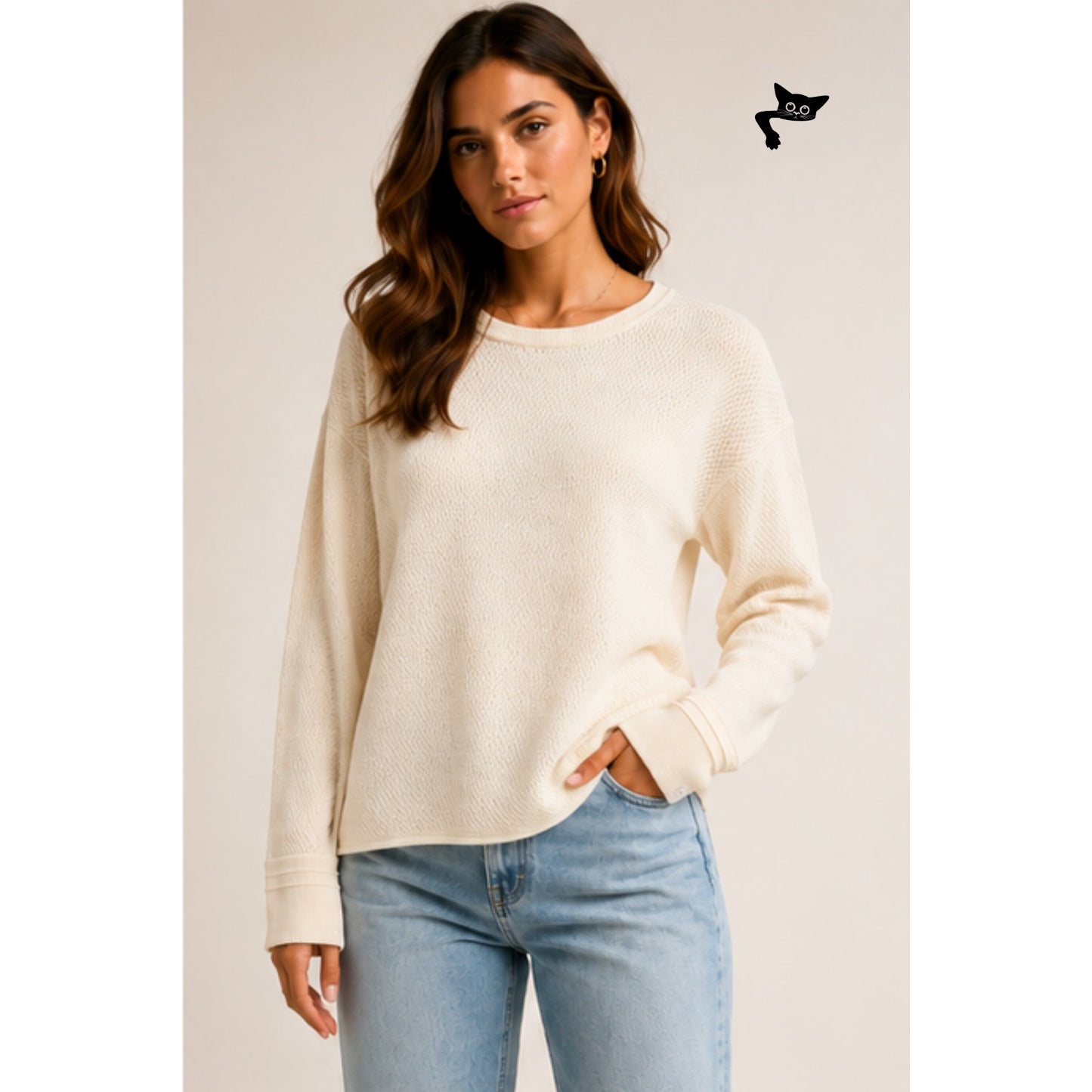 Rag & Bone Cream Waffle Knit Sweater Women’s L