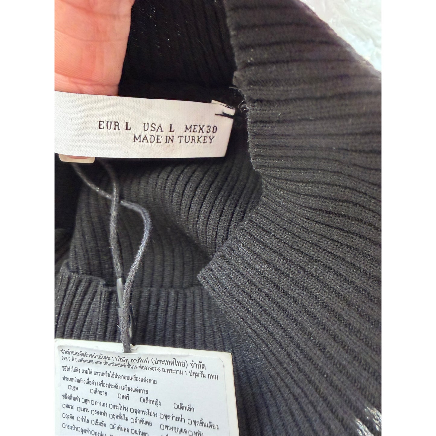 NWT Zara Black Ribbed Mock Neck Sleeveless Top L