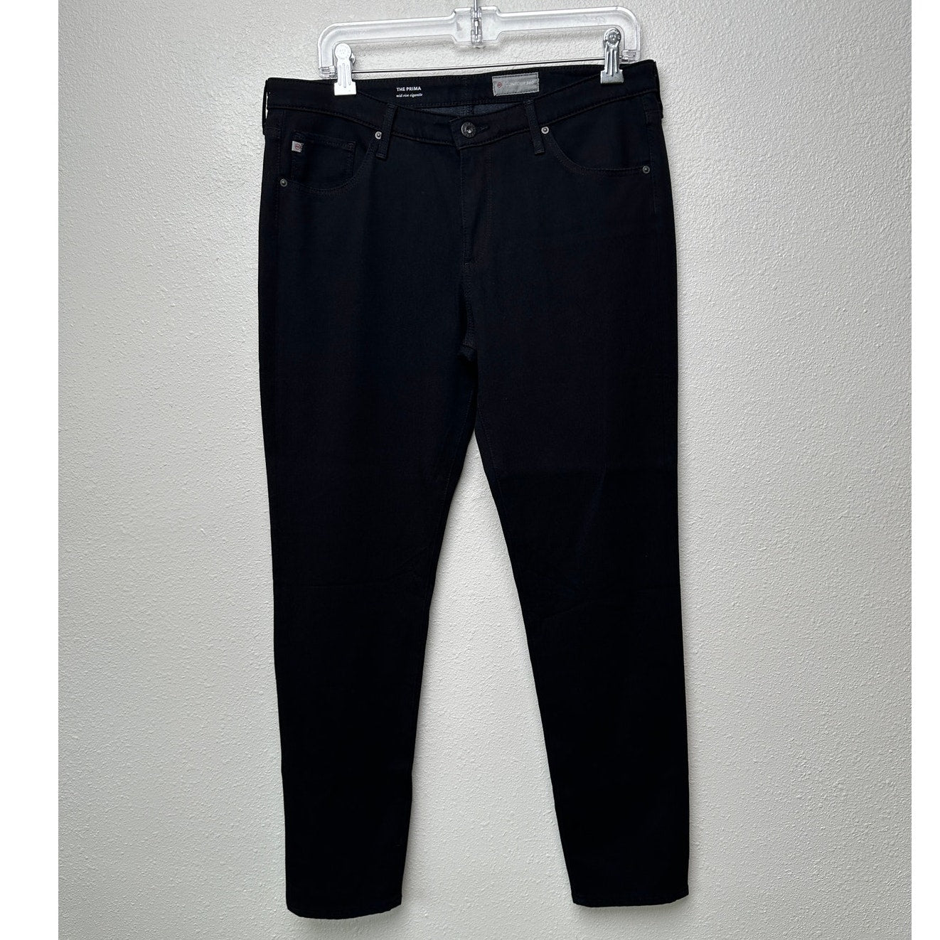 AG Adriano Goldschmied Black The Prima Mid Rise Cigarette Denim Jeans 31