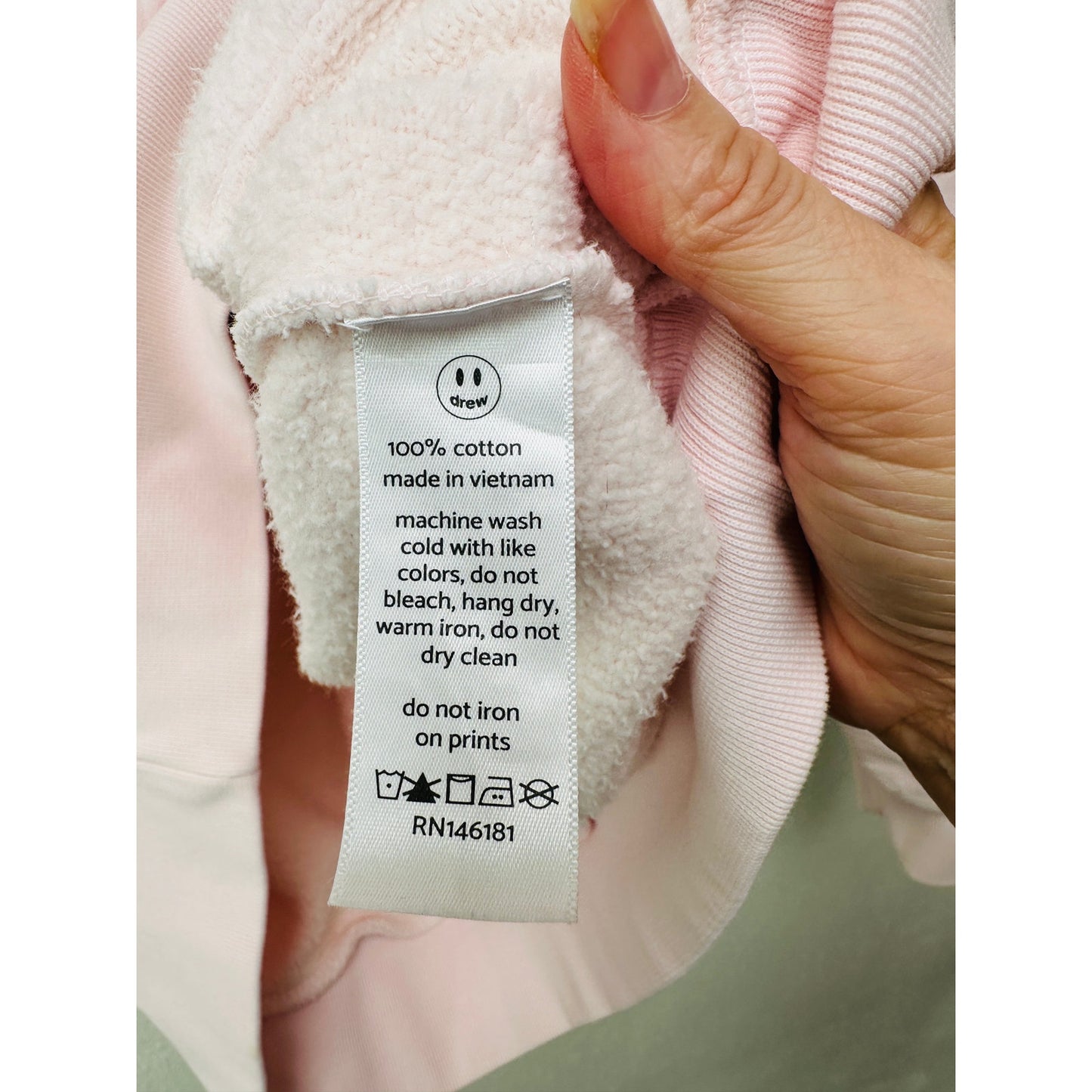 Drew House Zip Hoodie Light Pink Men’s US L Dino Graphic