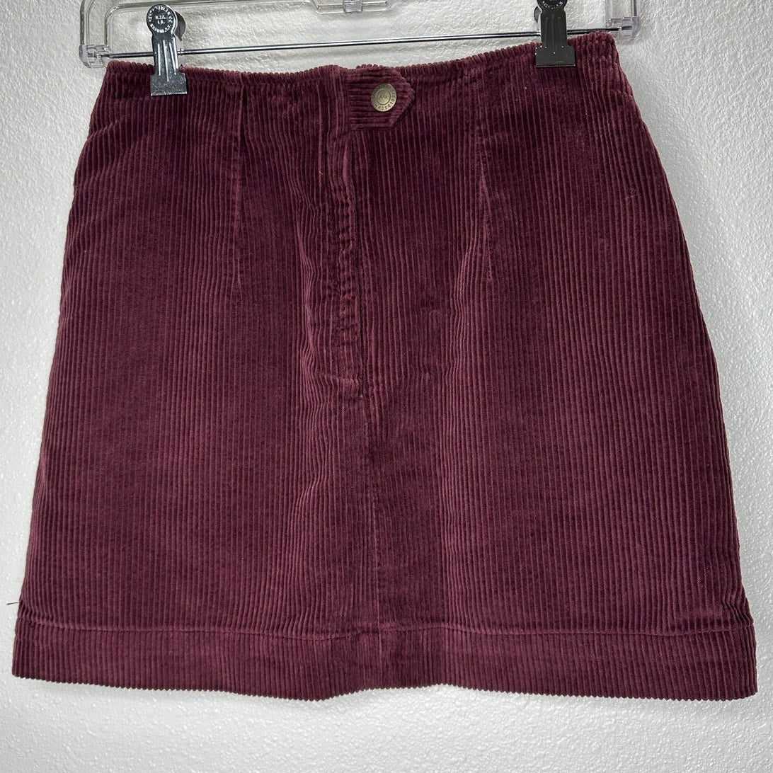 AG Adriano Goldschmied Plum Corduroy Front Pocket Back Zip Mini Skirt 25