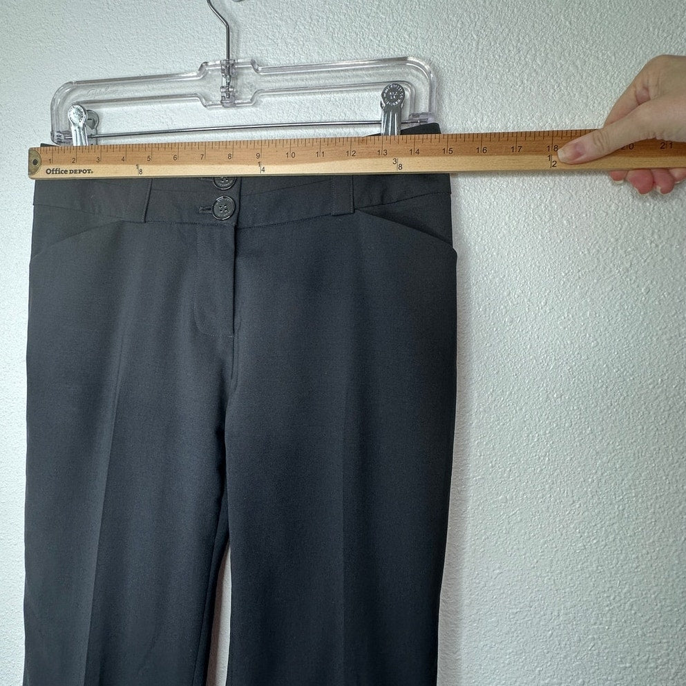 Burberry Wool Pants 4 Black Wide Leg Double Button Trousers Front Pockets